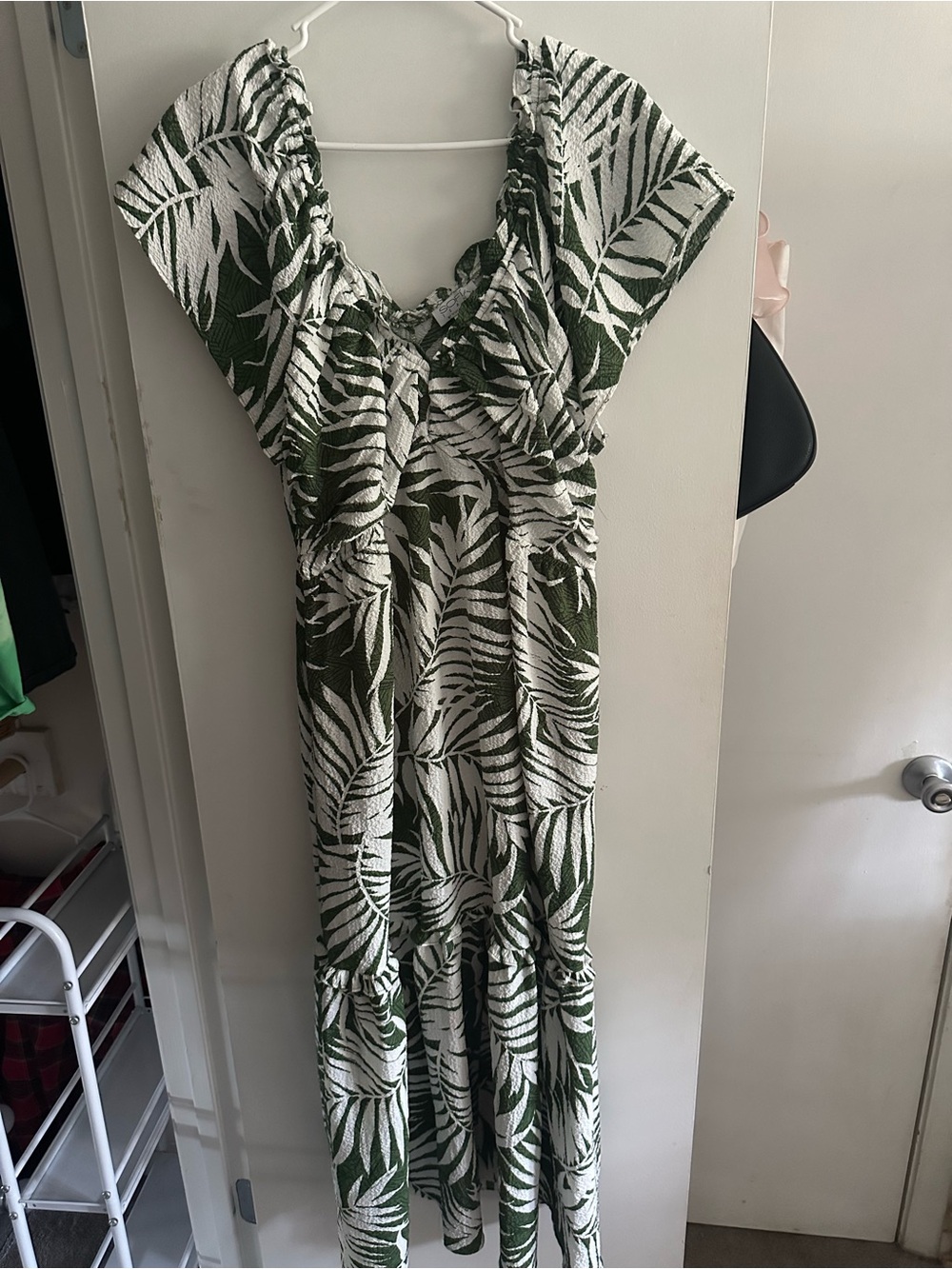 Sofia by Sofia Vergara Green & White Tropical Leaf Maxi Dress XXL
